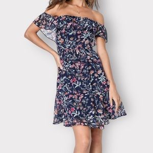 Lulu's Floral Off-Shoulder Mini Dress